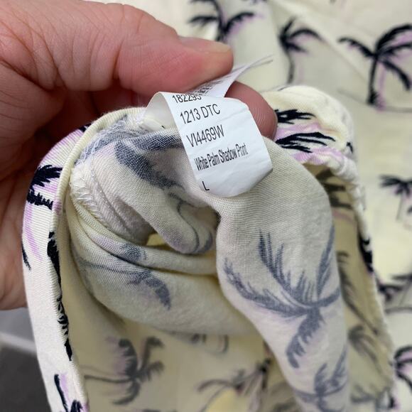 VTG American Apparel Mens Large Las Vegas Purple Black Palm Tree Button Up Shirt - Picture 7 of 8